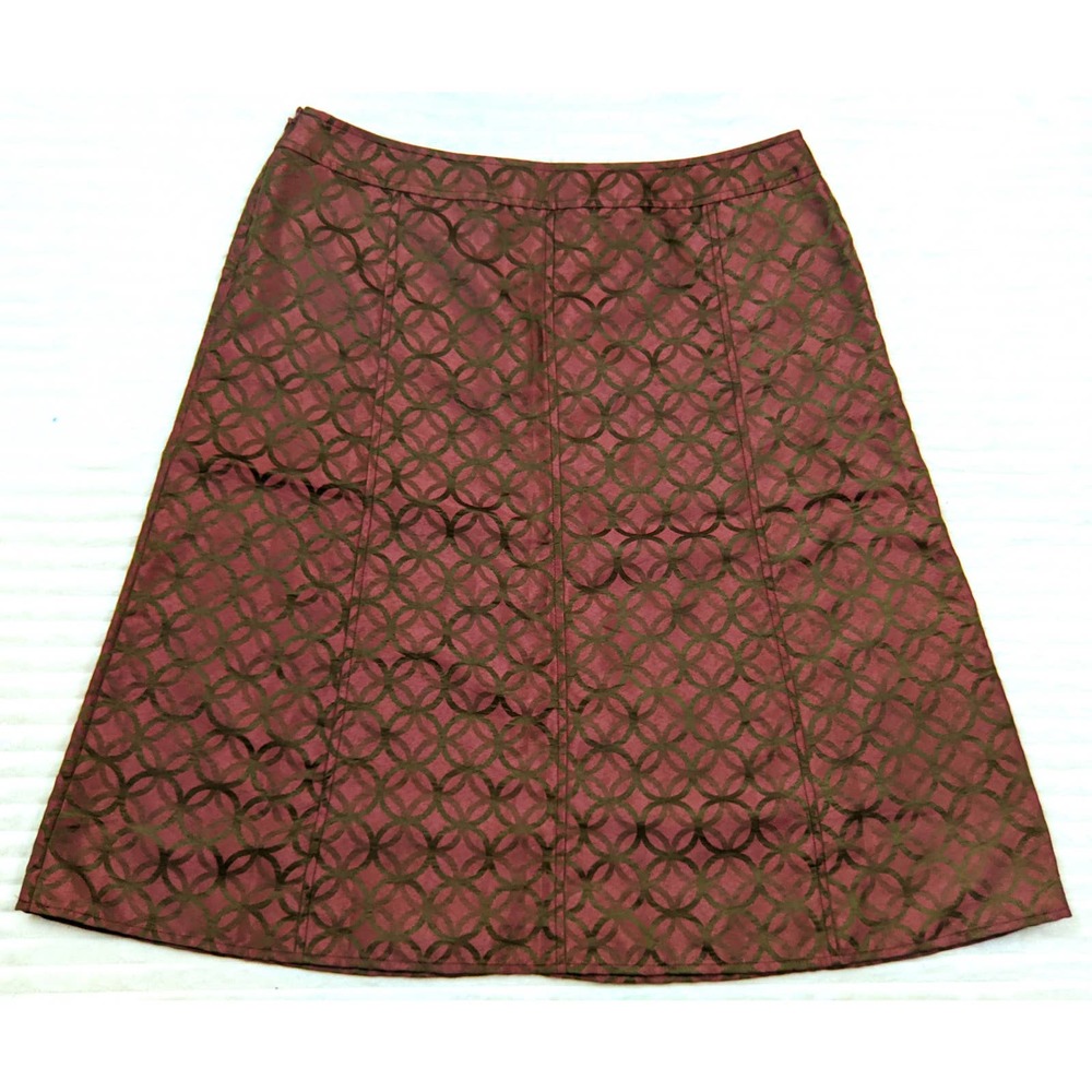 i.e. Petite A Line Skirt Boho Knee Length Waist Band Invisible Zipper Size 12P - Picture 2 of 4